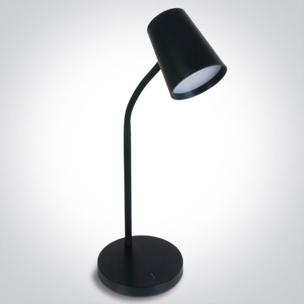 ONE Light Reading LED Lamps - bureaulamp - Ø 7,3 x 40 cm - 3 stappen dimbaar - 5W LED incl. - zwart
