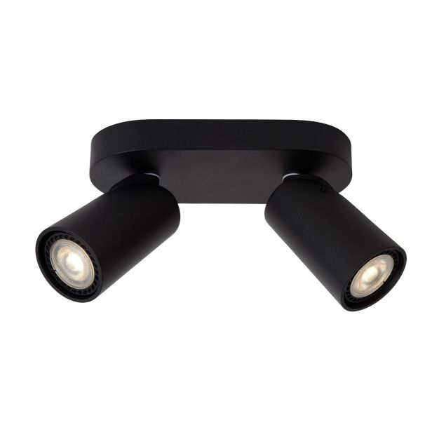 Lucide Xyrus 2 - opbouwspot - 20 x 9 x 12,5 cm - 2 x 5W dimbare LED incl. - dim to warm -  zwart
