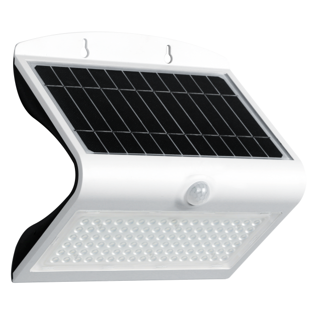Century Italia Arcadia 6.8 - buiten wandlamp op zonne-energie met sensor - 23,2 x 22 x 12,1 cm - 8W LED incl. - IP65 - wit