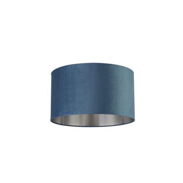 Searchlight Drum Shade - lampenkap - Ø 45 x 26 cm - blauwgroen en zilver