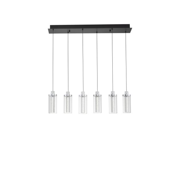 Nova Luce Lune - hanglamp - 20 x 170 x 81 cm - 44W dimbare LED incl. - zandzwart en chroom