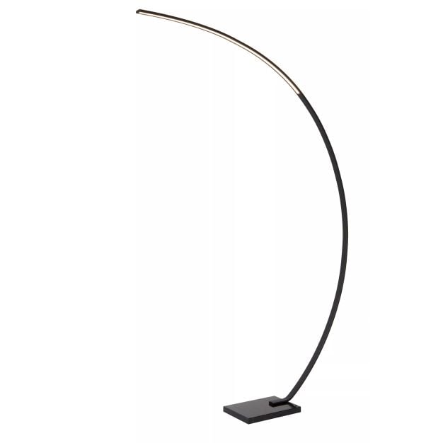 Lucide Curve - staanlamp - 140,4 x 22 x 192 cm - 15W LED met dimfunctie incl. - zwart