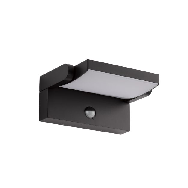Nova Luce Gerber - buiten wandlamp met sensor - 21 x 16,5 x 10 cm - 20W LED incl. - IP54 - zwart