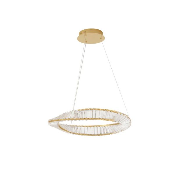 Nova Luce Aurelia - hanglamp - Ø 60 x 120 cm - 36W dimbaar LED incl. - goud