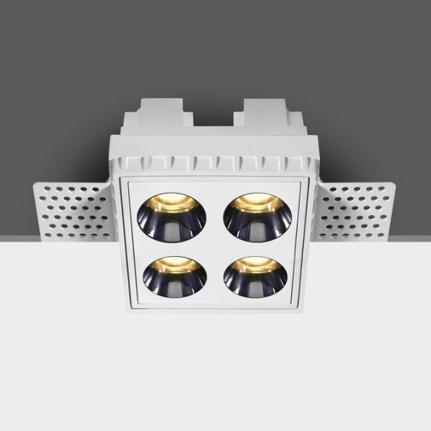 ONE Light Trimless Mirror Range - inbouwspot - 70 x 70 mm, 72 x 72 mm inbouwmaat  - 10W LED incl. - wit