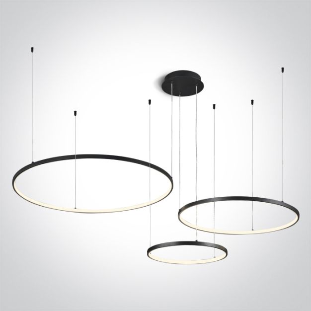ONE Light Decorative - hanglamp - 150 cm - 65W dimbare LED incl. - zwart