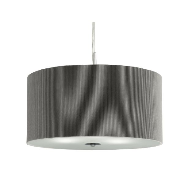 Searchlight Drum Pleat - hanglamp - Ø 60 x 108 cm - zilver