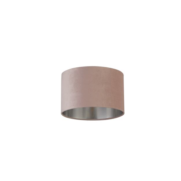 Searchlight Drum Shade - lampenkap - Ø 28 x 18 cm - roze en geborsteld zilver
