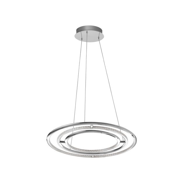 Nova Luce Livorno - hanglamp - Ø 60 x 120 cm - 55W LED incl. - chroom