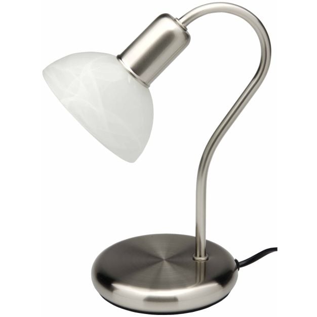 Brilliant Pearl - tafellamp - 25 cm - satijn chroom