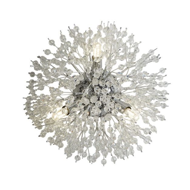 Searchlight Sunburst - wandlamp - 29 x 29 cm - chroom en transparant