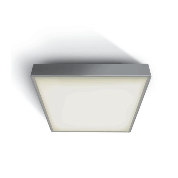 ONE Light LED Plafo Outdoor Square - buiten plafondverlichting - 22,1 x 22,1 x 5,7 cm - 16W LED incl. - IP65 - grijs