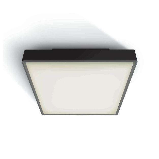 ONE Light E27 Plafo Outdoor Square - buiten plafondverlichting - 22,1 x 22,1 x 9,3 cm - IP65 - zwart
