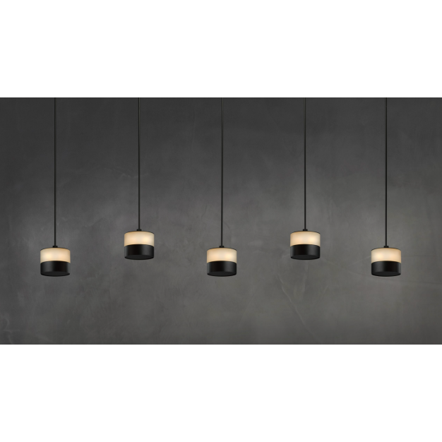 Heatsail Glow - hanglamp met verwarmingsfunctie - ø 17 x 17 x 150 cm - set van 5 - IP43 - zwart