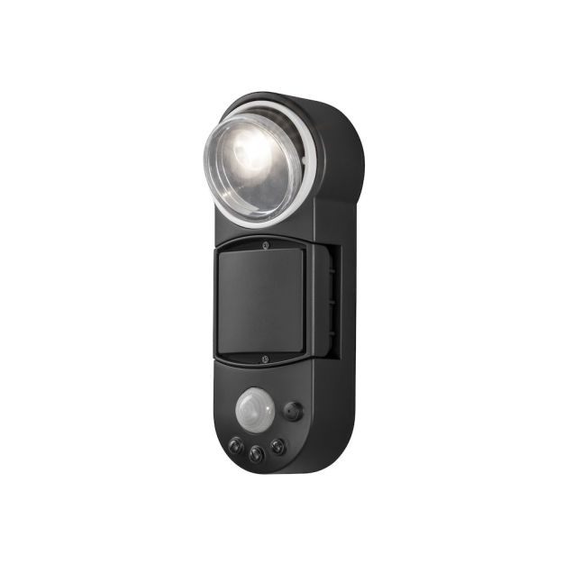 Konstsmide Prato - wandlamp buiten op batterijen met bewegingssensor - 10 x 7 x 26 cm - 1W LED incl. - IP44 - zwart