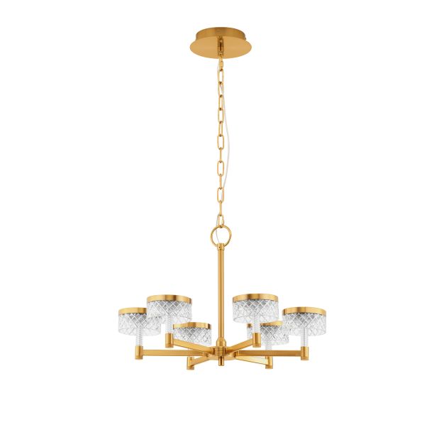 Nova Luce Bion - hanglamp - Ø 70,7 x 120 cm - 38W LED incl. - messing goud