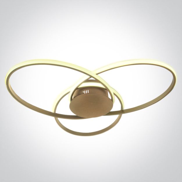ONE Light Decorative - plafondverlichting - 65 x 8,2 cm - 60W dimbare LED incl. - champagne