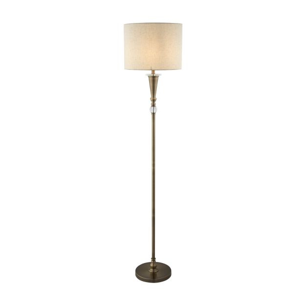 Searchlight Oscar - staanlamp - 165 cm - antiek messing