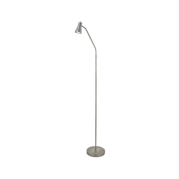 Searchlight Fusion - staanlamp - 167 cm - satijn zilver
