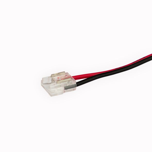 Lichtkoning - connector met 15cm kabel - 1 x 0,52 cm - voor enkelkleurige 8mm SMD LED strip