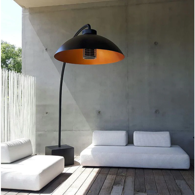 Heatsail Dome - staanlamp met afstandsbediening en verwarmingsfunctie - ø 100 x 227 x 235 cm - IP43 - zwart