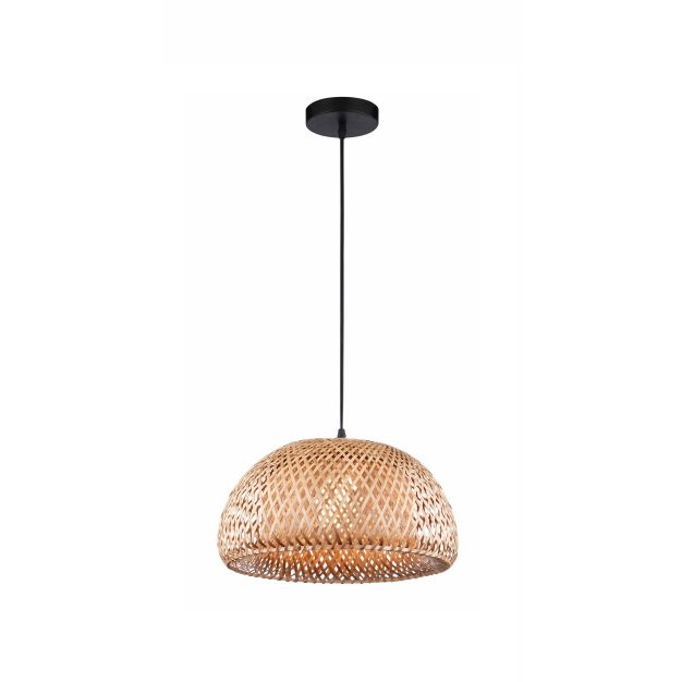 Nova Luce Scarlet - hanglamp - Ø 39 x 120 cm - bruin en zwart