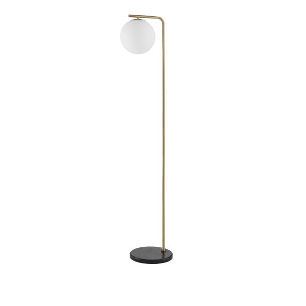 Nova Luce Alvarez - staanlamp - 140 cm - satijn goud en opaal
