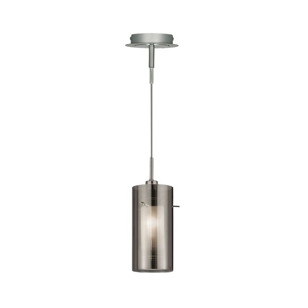 Searchlight Duo 2 - hanglamp - Ø 13 x 100 cm - gerookt en matglas