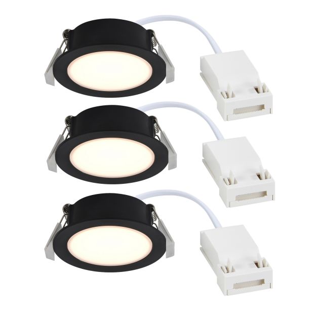 Nordlux Olea 3-Kit - inbouwspot - Ø 85 mm, Ø 68 mm inbouwmaat - 4,4W LED incl. - IP65 - zwart