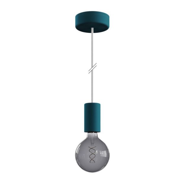 Creative Cables Eiva - buitenhanglamp met siliconen plafondbevestiging - Ø 12,5 x 164,5 cm - IP65 - petrol