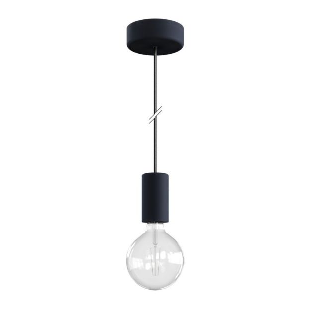 Creative Cables Eiva - buitenhanglamp met siliconen plafondbevestiging - Ø 12,5 x 164,5 cm - IP65 - steenkool zwart