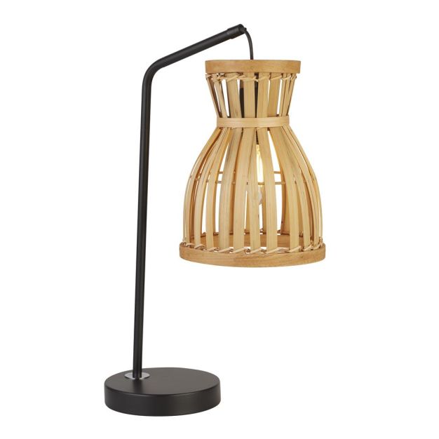 Searchlight Malaga - tafellamp - 26 x 45 cm - mat zwart en bruin