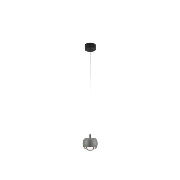 Nova Luce Conga - hanglamp - Ø 9,6 x 140 cm - 13W LED incl. - grijs