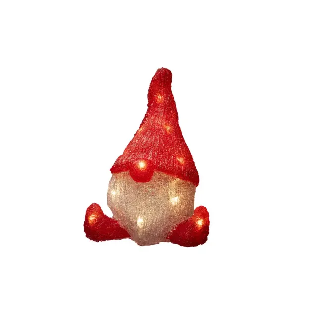Konstsmide - kerstman op batterijen - 20 x 15,5 x 26 cm - rood