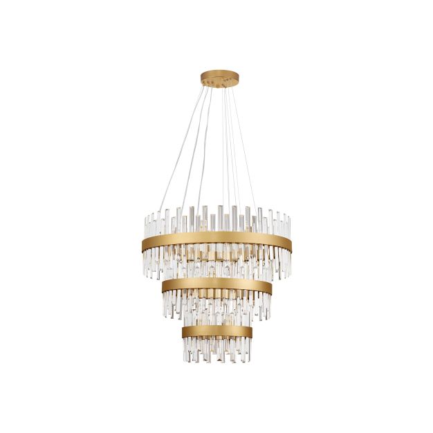 Nova Luce Crown - hanglamp - Ø 75 x 200 cm - satijn goud