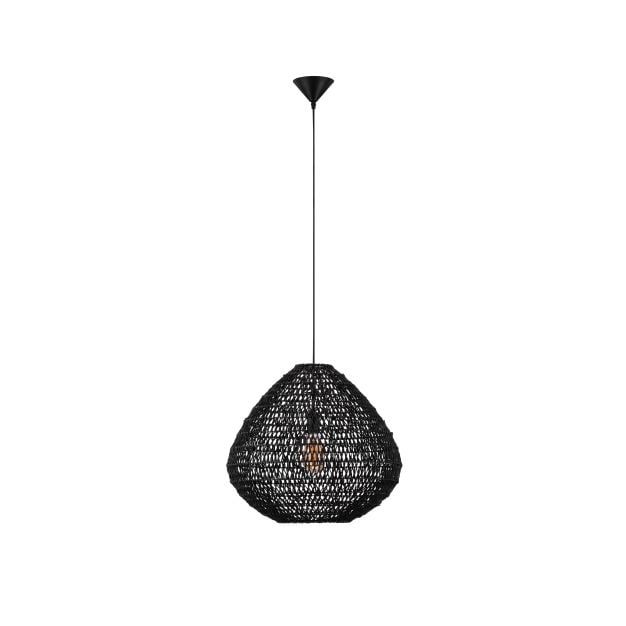 Nova Luce Melody - hanglamp - Ø 50 x 200 cm - zwart