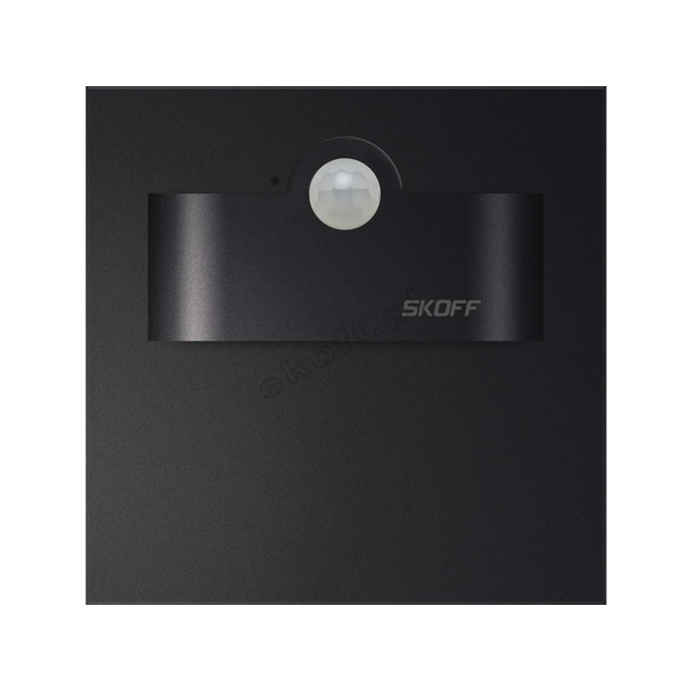Skoff Tango Short LED - inbouw wandverlichting met bewegingsmelder - 73 x 73 mm - 230V - zwart - 3000K