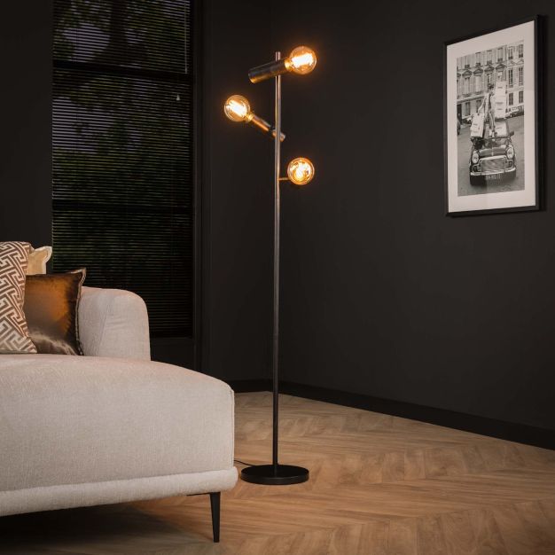 Vico Stick 3L - vloerlamp - Ø 39 x 155 cm - houtskool