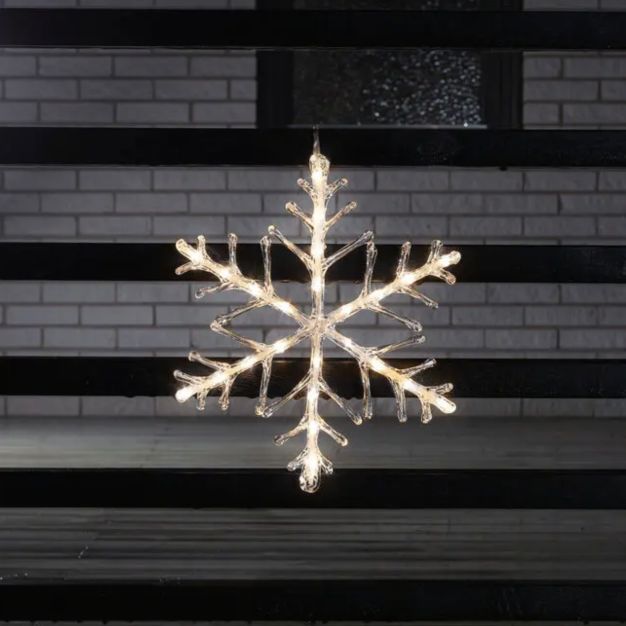 Konstsmide kerstverlichting - sneeuwvlok - 40 x 1,5 x 40 cm - IP44 - transparant