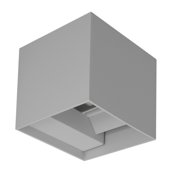 Century Italia Up & Down - wandlamp - 10 x 10 x 10 cm - 10W LED incl. - instelbare lichtkleur - IP65 - grijs