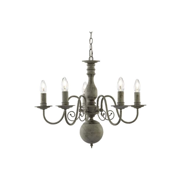 Searchlight Greythorne - luster - Ø 60 x 133 cm - grijs