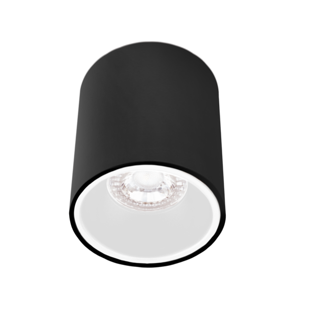 Century Italia Essenza Rondo - opbouwspot 1L - Ø 8 x 9,8 cm - wit en zwart