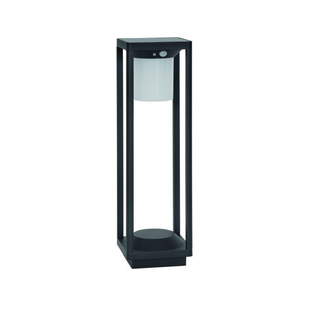 Nova Luce Loveto - draagbare vloerlamp met sensor op zonne-energie - 14,5 x 14,5 x 50 cm - 1,5W dimbare LED incl. - IP65 - antraciet