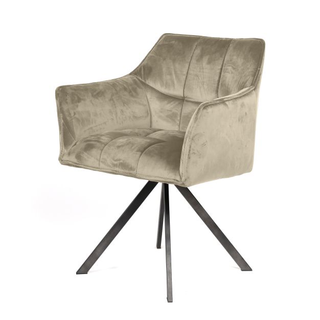 Vico VPE2 - 2 draaibare armstoelen - 62 x 61 x 82 cm - champagne velours