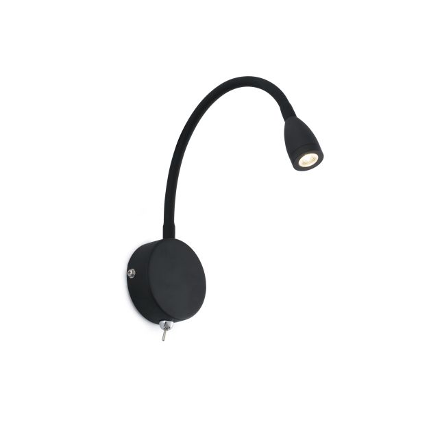 Faro Loke - wandverlichting met schakelaar - 3 x 32 cm - 3W LED incl. - mat zwart