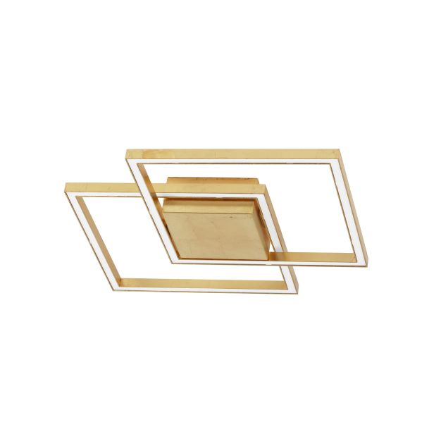 Nova Luce Bilbao - plafondverlichting - 46 x 46 x 6,5 cm - 25W LED incl. - goud
