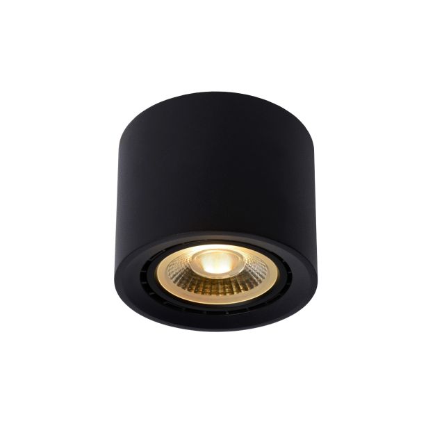 Lucide Fedler - opbouwspot - Ø 12 x 8,5 cm - 12W dimbare LED incl. - dim to warm - zwart