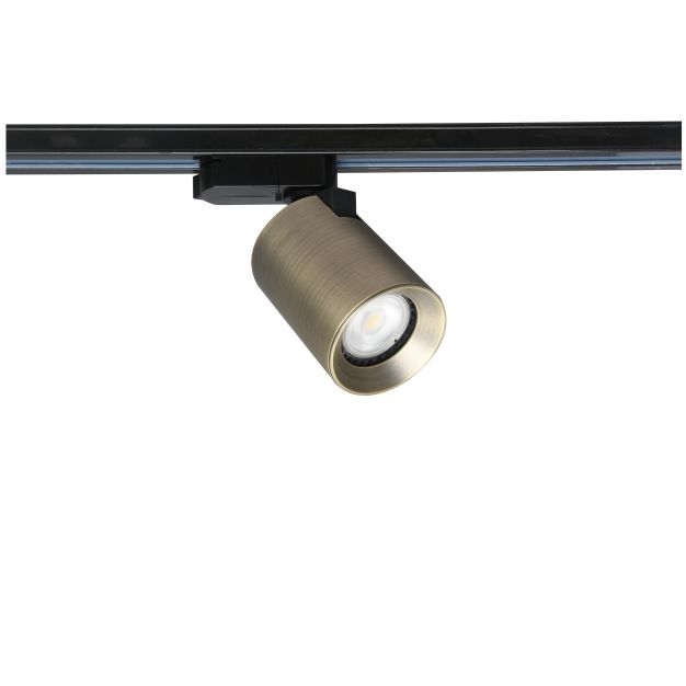 Artdelight Megano - railspot 1-fase rail - Ø 7 x 13 cm - antiek brons