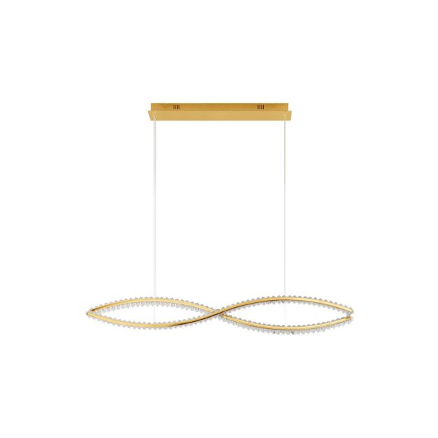 Nova Luce Aurelia - hanglamp - 120 x 16 x 150 cm - 95W dimbaar LED incl. - goud