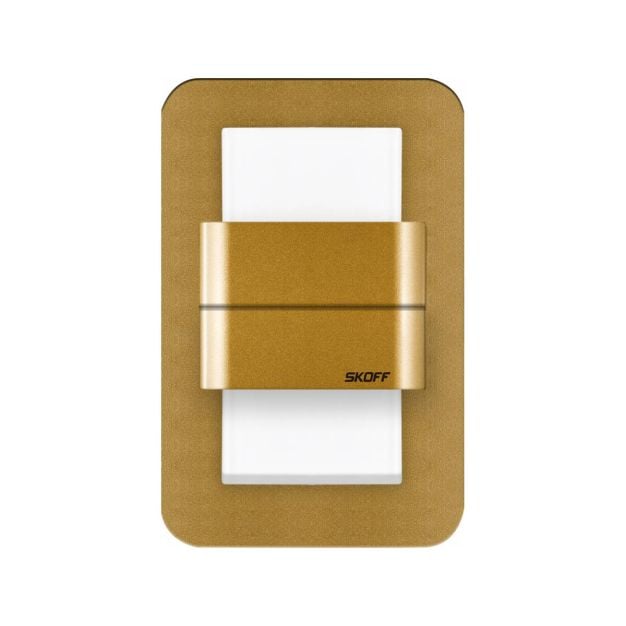 Skoff Duo Salsa - inbouw wandverlichting - 73 x 113 mm - 1,6W LED incl. - 10V - goud - 3000K